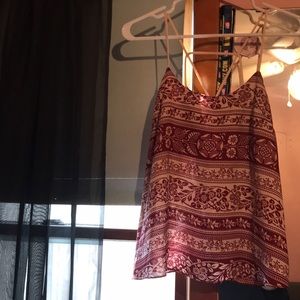 red and white tank top